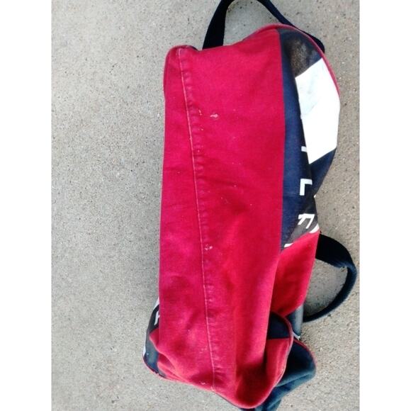 Vintage 2002 Y2K Tommy Hilfiger Canvas Duffle Bag Spell Out Logo 21x16 Flag - Picture 2 of 9